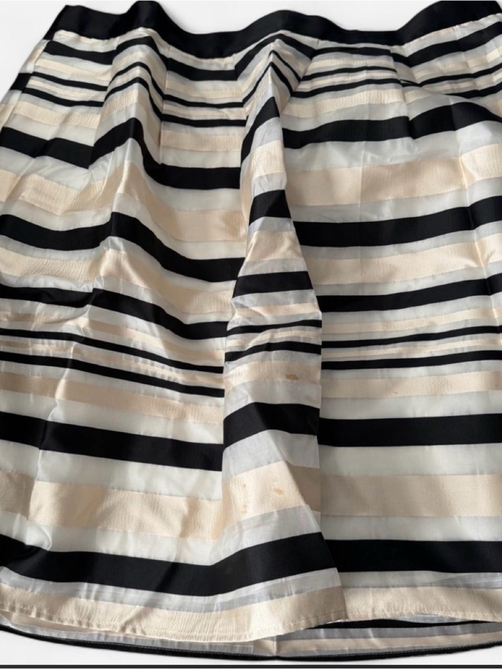 Forever 21 Black and Cream Striped A-Line Skirt